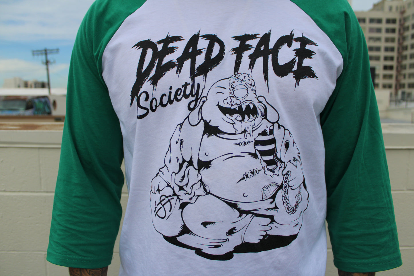 DEADFACE BUDDHA BASEBALL TSHIRT